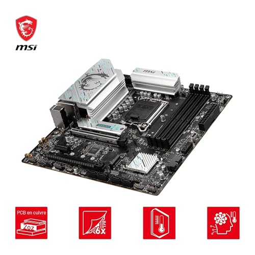 MSI B760M Gaming Plus WiFi Carte Mère, mATX - Compatible avec Les processeurs Intel de 14e, 13e et 12e Gén, LGA 1700 - DDR5 Memory Boost 6800+MHz/OC, 1x PCIe 4.0 x16, 2 x M.2 Gen4, LAN 2.5G, Wi-FI 6E