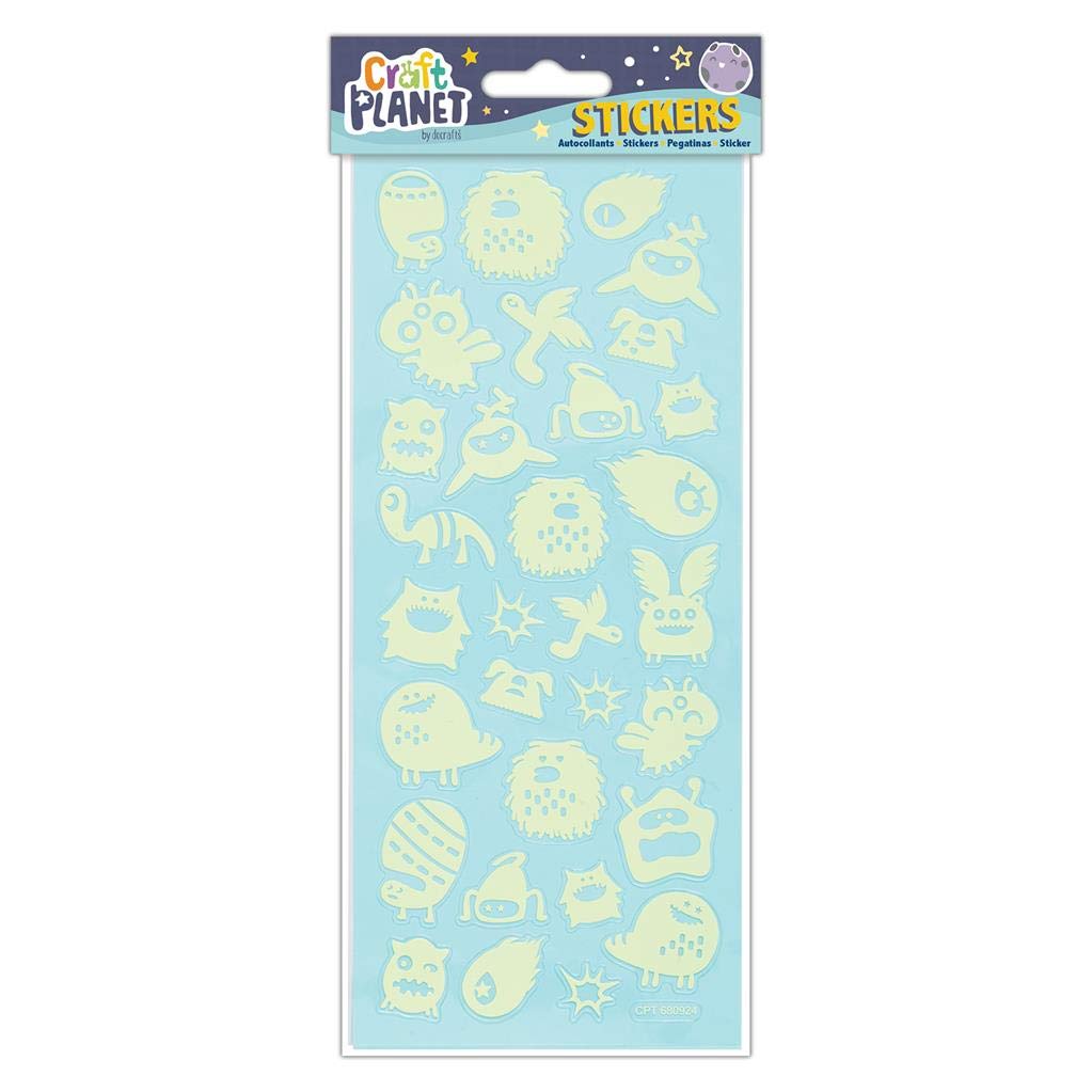 Craft Planet Glow In The Dark Stickers, Multi-Colour, One Size