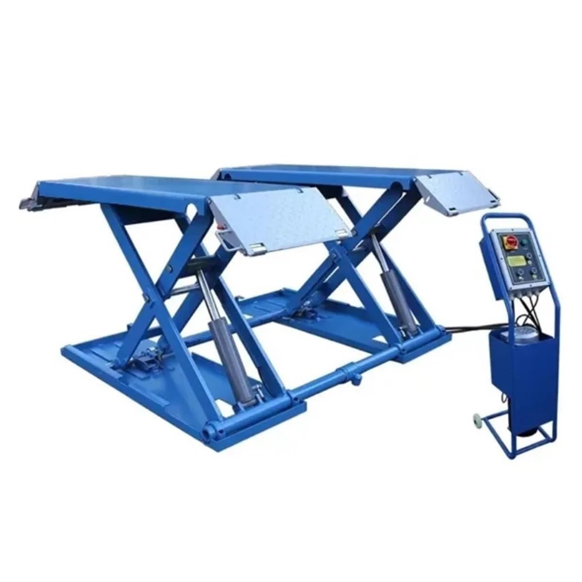 1.2M 3T Capacity Mobile Scissor Lift - Double Cylinder Hydraulic Car Lifter for Oil Changes, Home Garage and Floor Maintenance