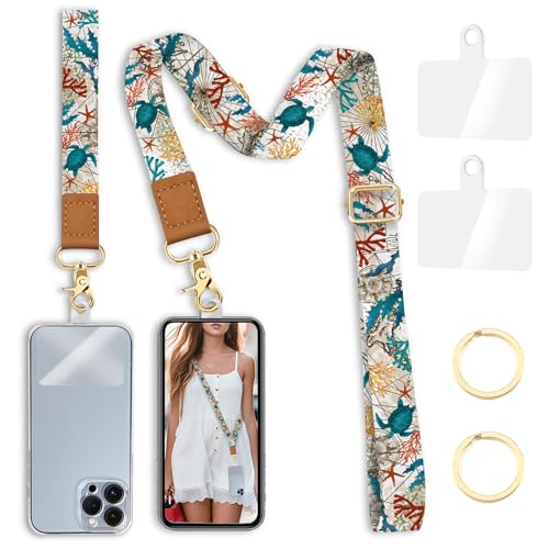Image of Yonlevres Phone Lanyard Crossbody Strap Wrist Neck Adjustable Women Turtle | Cell Phone Lanyard for Cruise Travel Daily, Hands-free, Fit Keys ID Badge, for Full-coverage Phone Case, Accessories, Gifts