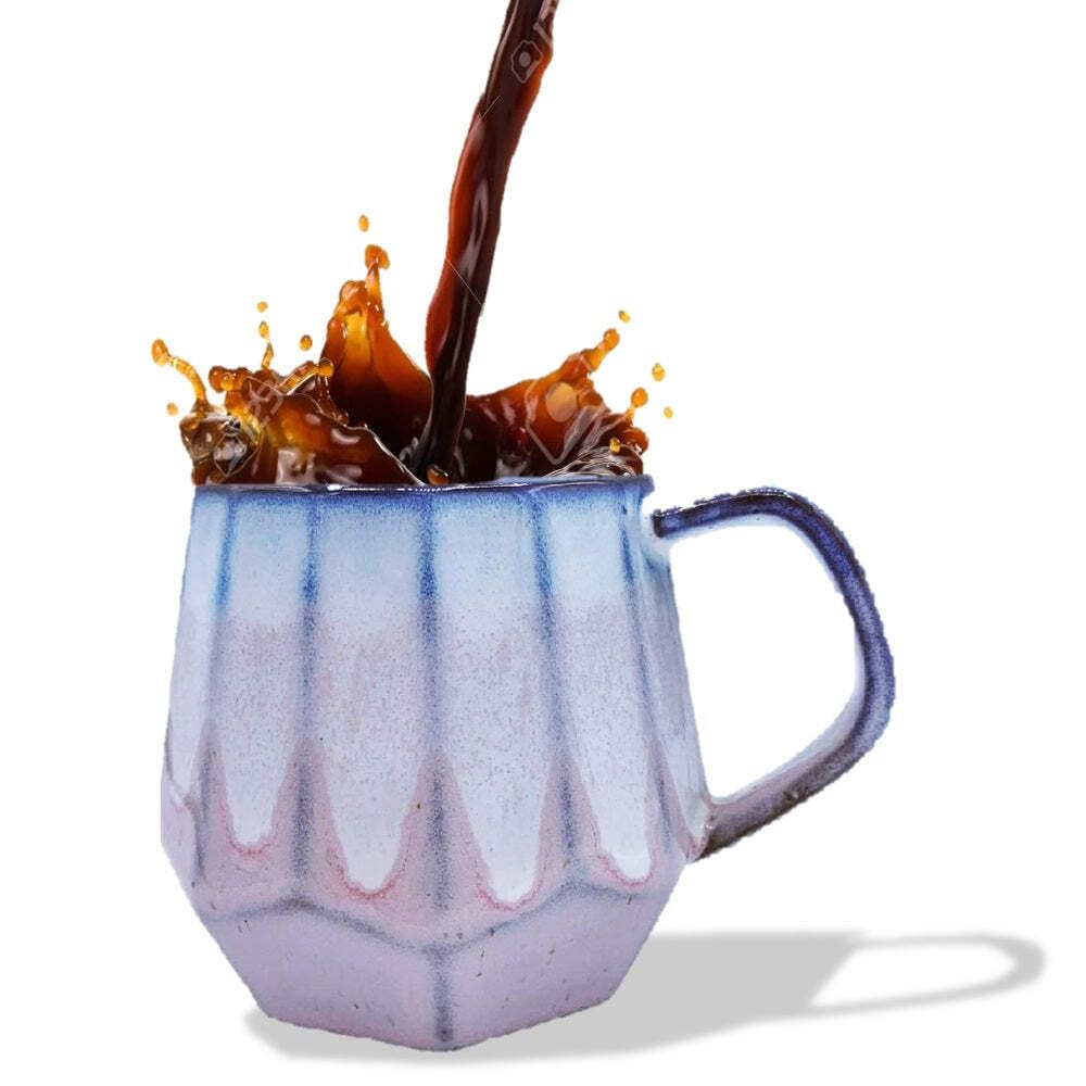 Homvare Taza de café de porcelana, taza de té, paquete de 4, 12 onzas, color negro