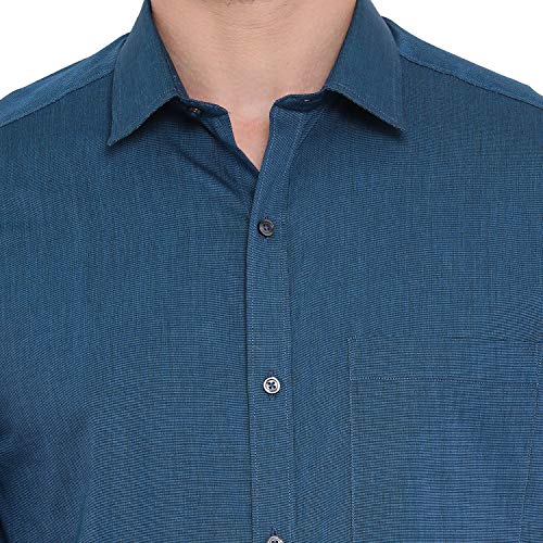 Image of Turtle Men 100% Cotton Slim Fit Yellow Solid Formal Shirt