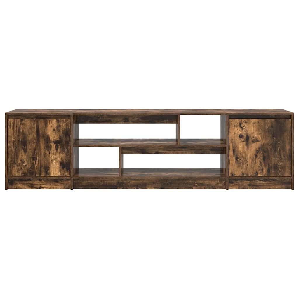 Mobile TV in legno di rovere affumicato, 188,5 x 41 x 50 cm, con ampio spazio portaoggetti, pratiche porte, moderno mobile basso per soggiorno, camera da letto, home theater e gaming
