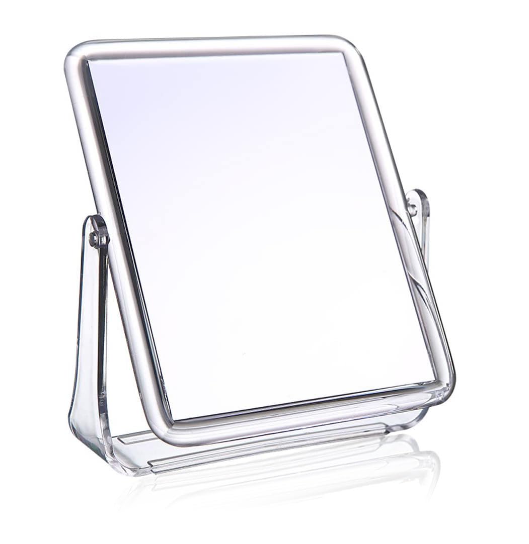 Sweet seven Double-Sided 360° Rotating Vanity Makeup Mirror with Foldable Stand - Tabletop and Full-Length Cosmetic Mirror for Bathroom and Bedroom