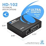 OREI Rozdzielacz HDMI 6,5cm² Wyjście 4K - 1 x 2 zduplikowane HDMI/Lustro - Rozdzielacz zasilany Full HD 1080p, 4K @ 30 Hz (jedno wejście do dwóch wyjść) - Kabel USB w zestawie - 1 źródło do 2
