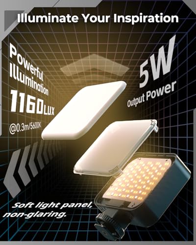 SMALLRIG Vibe P96 Pro LED-Videoleuchte, tragbare Kamera-Leuchte für Fotografie, Cold Shoe-Licht, CRI95+, 2500-6500K, 5 Effekte, Fülllicht-Zubehör für Content Creator, Streaming Schwarz 4660