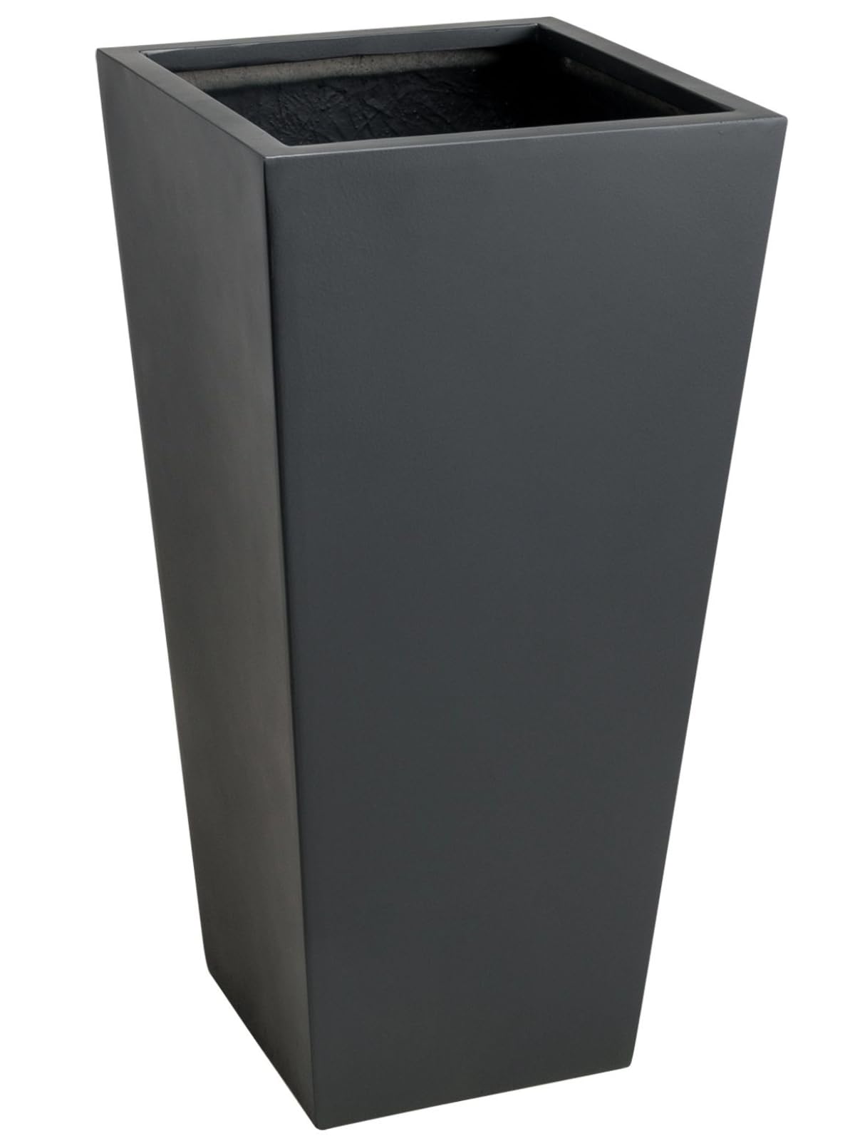 VIVANNO Pflanzkübel Pflanzgefäß Blumenkübel Fiberglas anthrazit-grau Classic - 40x40x90 cm