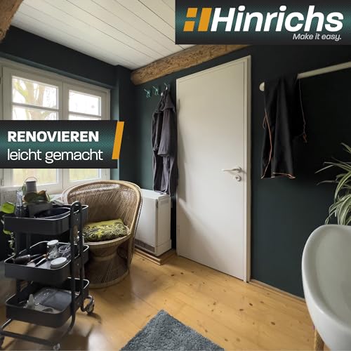 Hinrichs Malerset Streichen 12-teilig - Farbroller Set mit Farbwanne, Abstreifgriff, Abdeckplane, Kreppband, Pinsel, Farbroller Wandfarbe, Steckbügel - Streichen Zubehör - Maler Roller Set