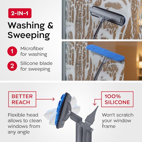 Image of Tyroler Professional Window Squeegee with Extension Pole 6-19 ft
