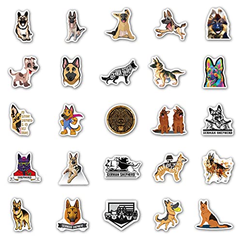 Deutsche Schäferhund Aufkleber, Wasserdicht Vinyl German Shepherd Dog Hund Sticker für Laptop Wasserflasche Skateboard Fahrrad Helmet Gitarre Reisekoffer Gepäck Möbel Scrapbook Handyhülle [100 Stück]