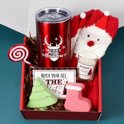11 Pcs Christmas Gift Sets for Women Xmas Spa Basket Set for Her Merry Christmas Tumbler Gifts for Coworker Mom Girlfriend Grandma Wife Sister Friend Coworker Teacher - Image 4