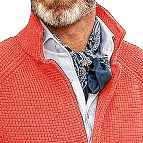 Men's Standing Collar Cardigan Suit Casual Button Knit Jacket Coat Business Lightweight Slim Fit Blazer Jackets4