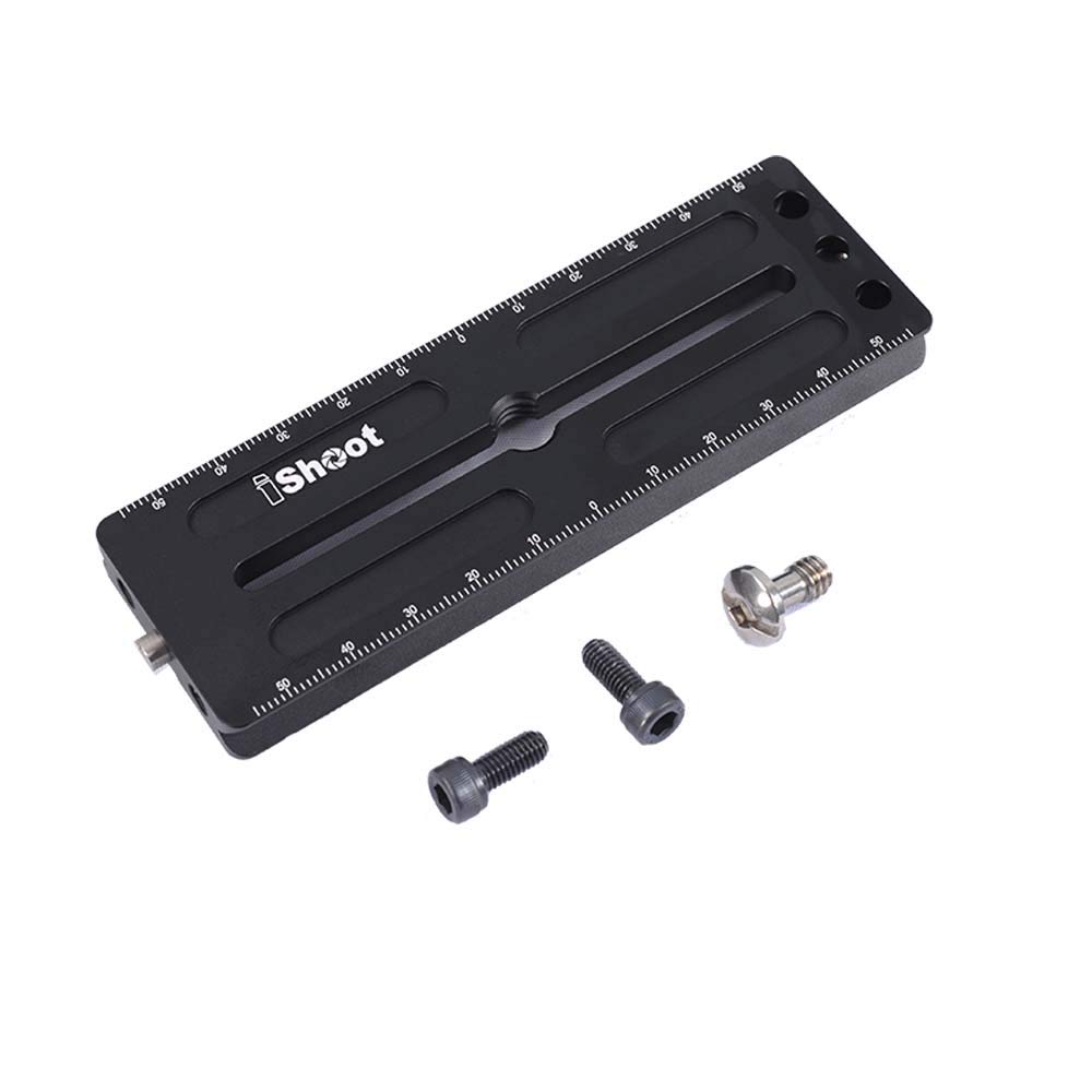 iShootQuick Release Plate Compatible with Large Camera w/Battery Grip Canon 1DX II 1DX 1Ds Nikon D6 D5 D4 D3 D3S D3X D2X D2H D1 D1X D1H &Arca Fit Tripod Head Clamp-2pc Can Form a L-Shaped Bracket