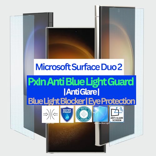 Image of Pxin Mobile Anti Bluelight and Anti Glare Screen Guard compatible with Microsoft Surface Duo 2 | BLUV Lightblock Tech | Scratch Proof | Prevents bluelight | Eye Protection | No Dry Eyes