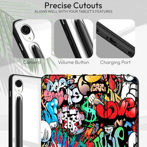 Image of Robustrion Cover Case for Samsung Galaxy Tab S10 FE Plus 13.1 inch Cover with [Pencil Holder] Hybrid Cover for Samsung Tab S10 FE Plus 13.1 inch Tablet [Auto Sleep Wake Support] - Hippy