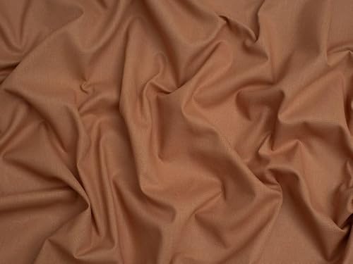 Minerva Core Range Beige 100% Cotton Broadcloth Fabric for Bag Making, Dressmaking & Quilting - 145cm Wide - per metre