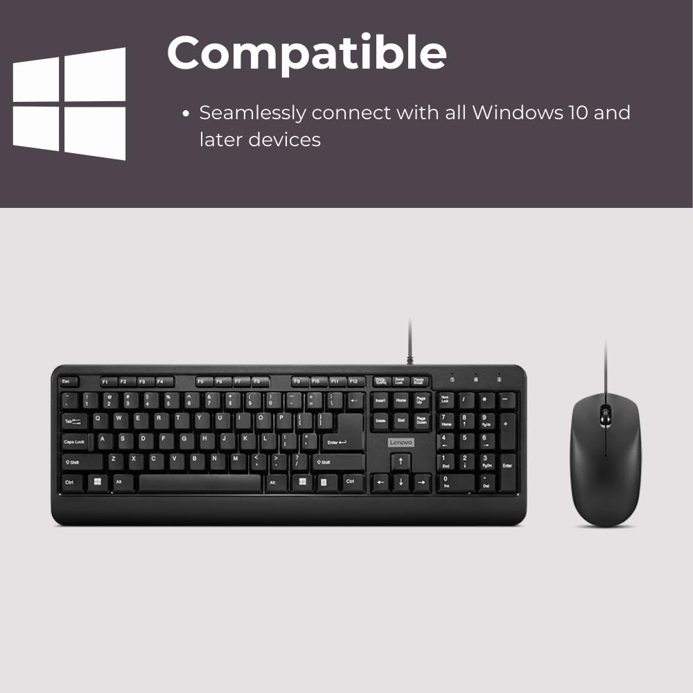 Lenovo 160 Klawiatura i mysz przewodowa Combo