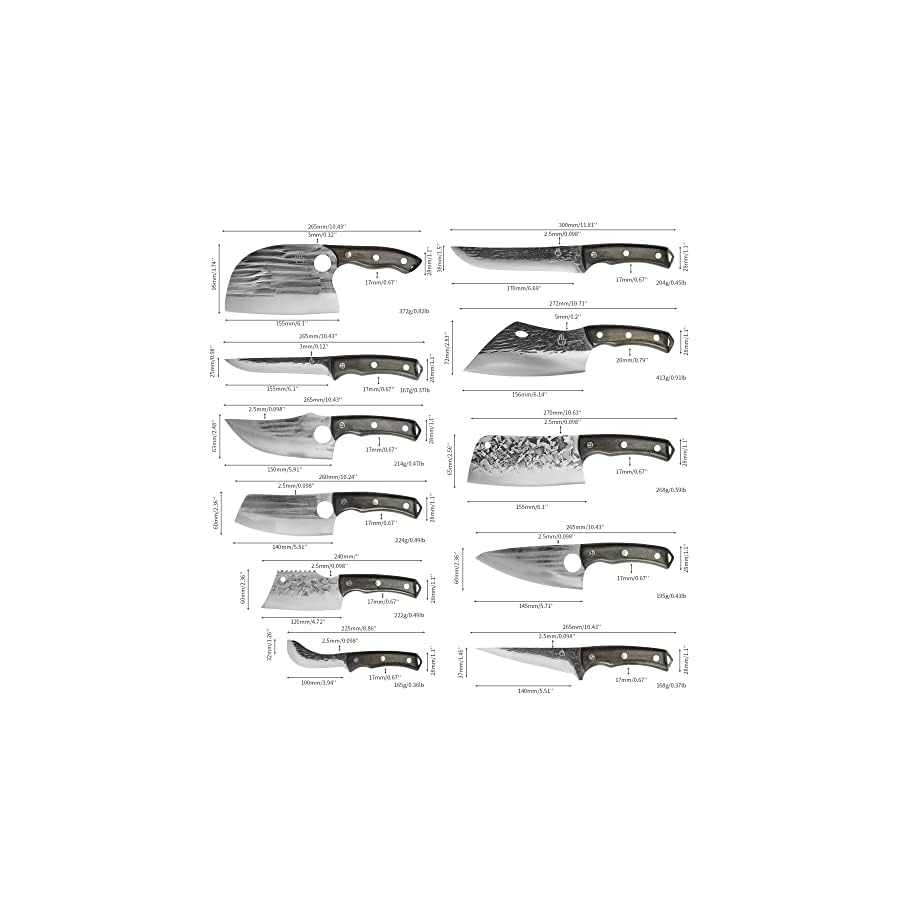 FULLHI-17pcs-Butcher-Chef-Knife-Set-include-sheath-High-Carbon-Steel-Cleaver-Kitchen-Knife-Whole-Tang-Vegetable-Cleaver-Home-BBQ-Camping-with-Knife-Bag FULLHI 17pcs Butcher Chef Knife Set include sheath High Carbon Steel Cleaver Kitchen Knife Whole Tang Vegetable Cleaver Home BBQ Camping with Knife Bag