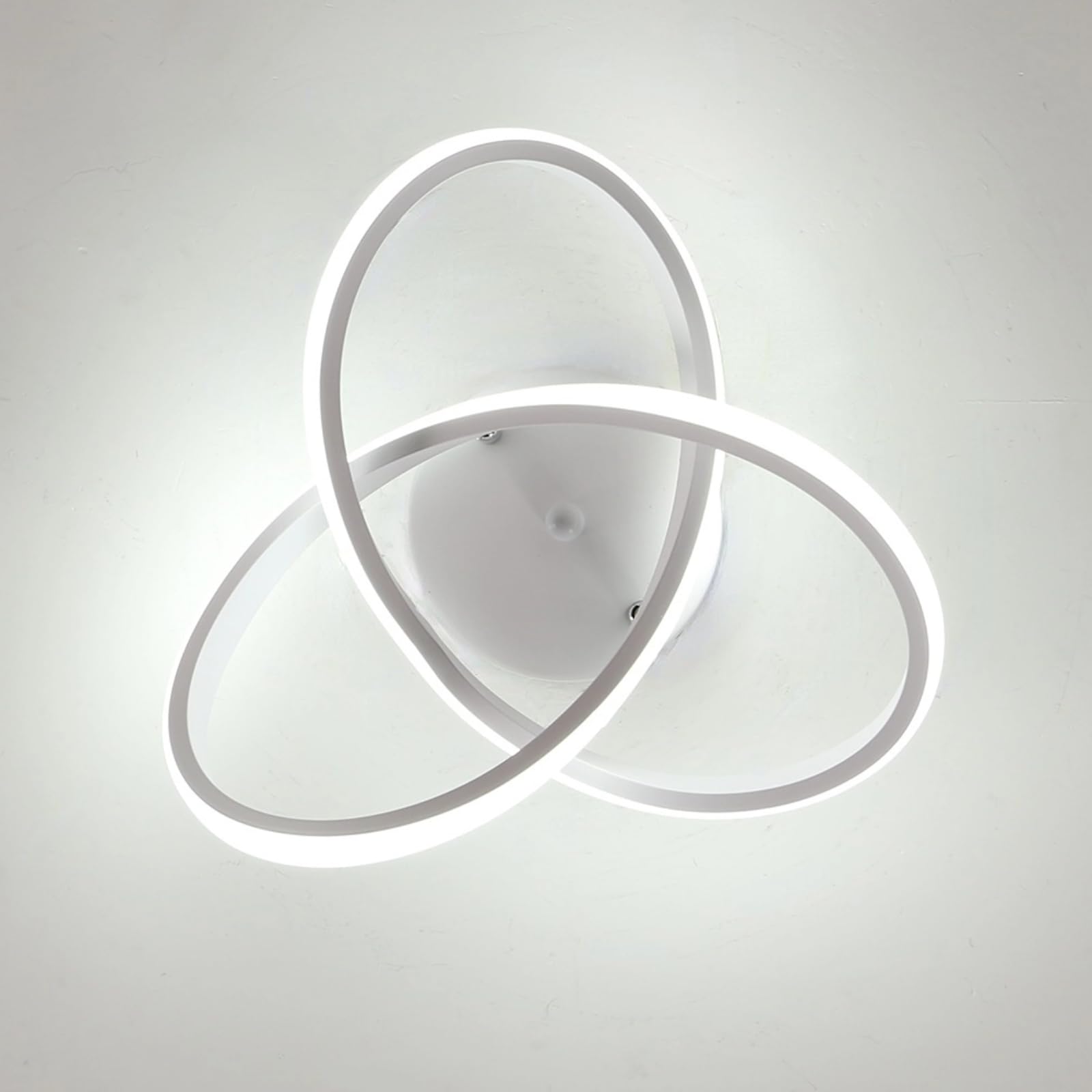 Comely Plafoniera LED rotonda a Soffitto, bianca, potenza di 30W, con Design Moderno a intreccio. Luce bianca fredda 6500K, adatta ad Corridoio, Cucina, Camera da Letto o Soggiorno,30cm.