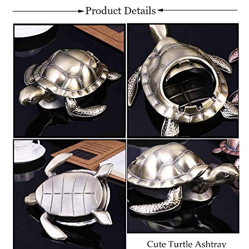Vintage Windproof Ashtray With Lid Metal Creative Turtle Cigarettes Ashtray For Outdoor Indoor Decorative Ashtray Holder For Home Office Desktop Decor,Bronze #TOP3