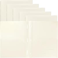 Vista 16 de Youngever Paquete de 6 carpetas de plástico resistente con dos bolsillos con 3 puntas, cierre de puntas de metal, carpeta de plástico resistente