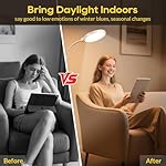 Happy Light Therapy Lamp, 11000 Lux UV-Free Floor Sun Light Lamp with Touch Remote Control, 5 Color Temperatures 10 Brightness Levels Lights for Living Room Bedroom Office - Image 4