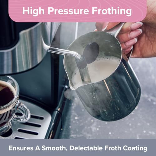 Quest Espresso Coffee Machine / 15 Bar Pressure/Filter & Measuring Cups Included / 1.2L Water Tank/Dual Stainless Steel Filter/Compatible with Ground Beans / 1100W - Image 5