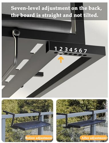 Mesa de balcón plegable ajustable verde de 60 cm para terraza 6
