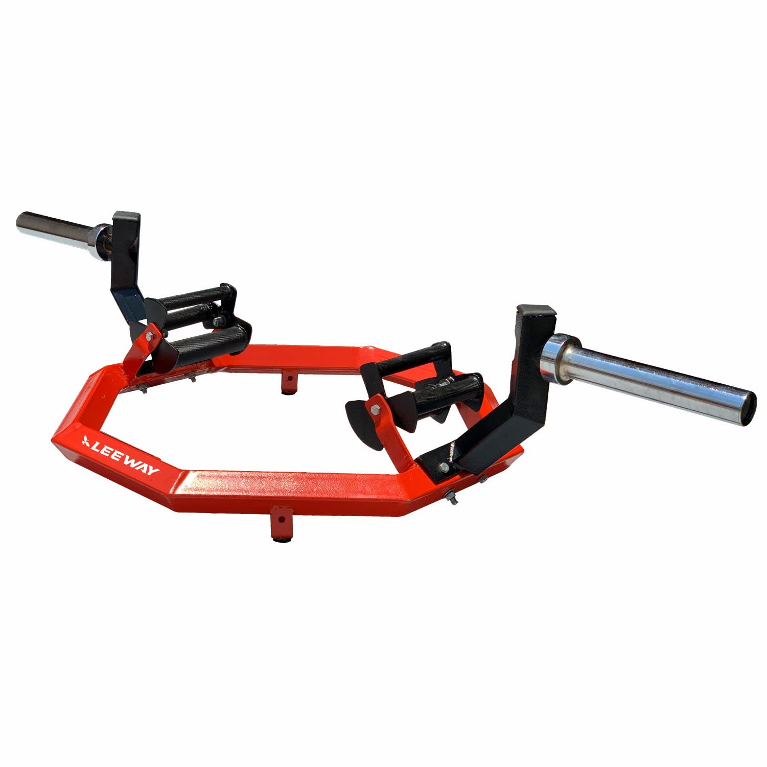 LEEWAY Olympic Hex Trap Bar for Deadlifts, Squats & Shrugs | 2-Inch Trap Barbell for Home & Commercial Gym | Knurled Tri-Grip Handles | 60lb Heavy-Duty Powerlifting Bar | 750 lb Weight Capacity