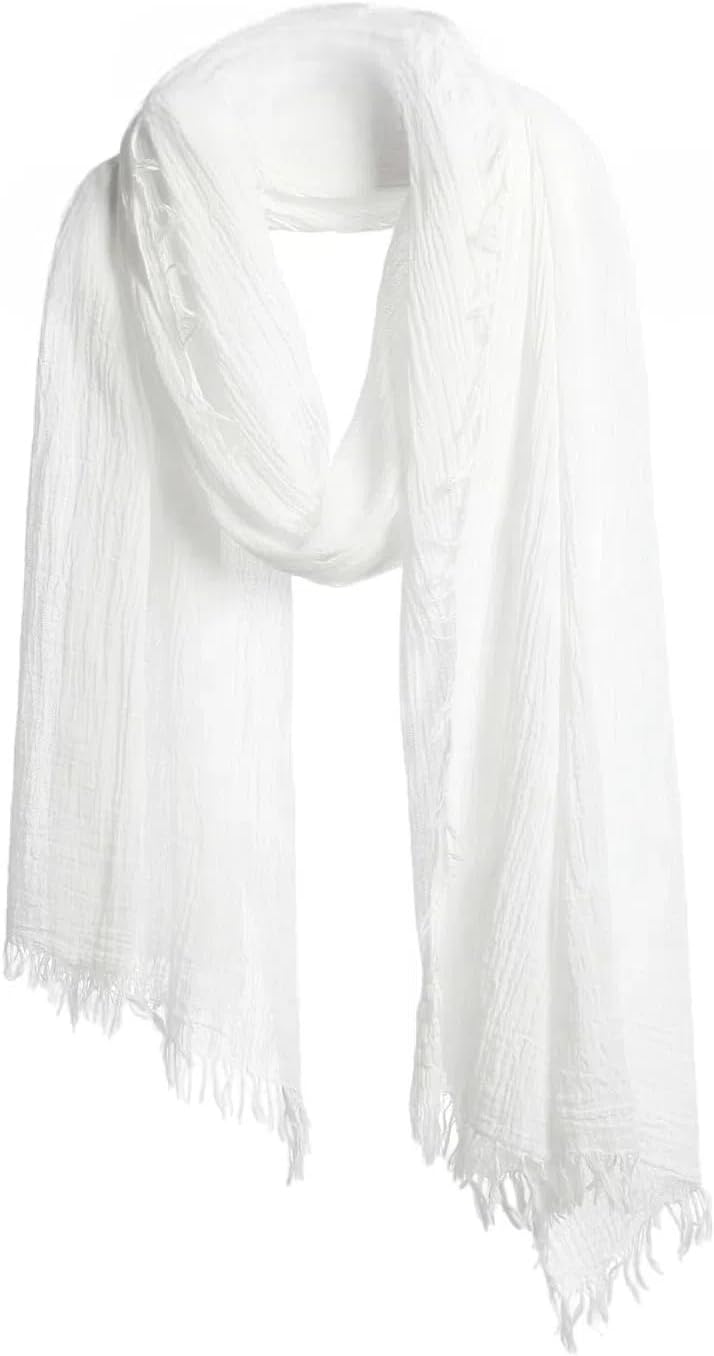 Jeelow Solid Color Scarf Wrap Shawl for Women Men – Soft Lightweight Head Scarf, All Season, Travel Beach Office Daily Wear