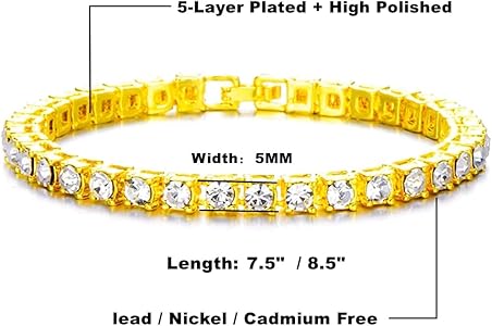 Amazon.com: HH BLING EMPIRE 14K Gold and Silver Bracelets Diamond