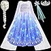 Latocos Light Up Frozen Elsa Costume for Girls Kids Princess Dress Up Cloths for Little Girls Birthday Halloween Cosplay