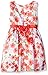 American Princess Girls' White Pink Floral Shantung Dress