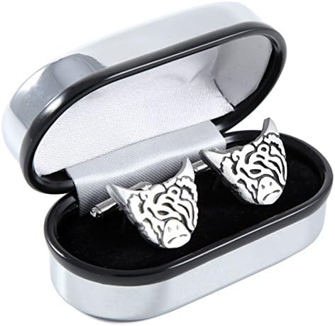 Scotish Pewtermill Brushed Chrome Highland Cow Coo Cufflinks