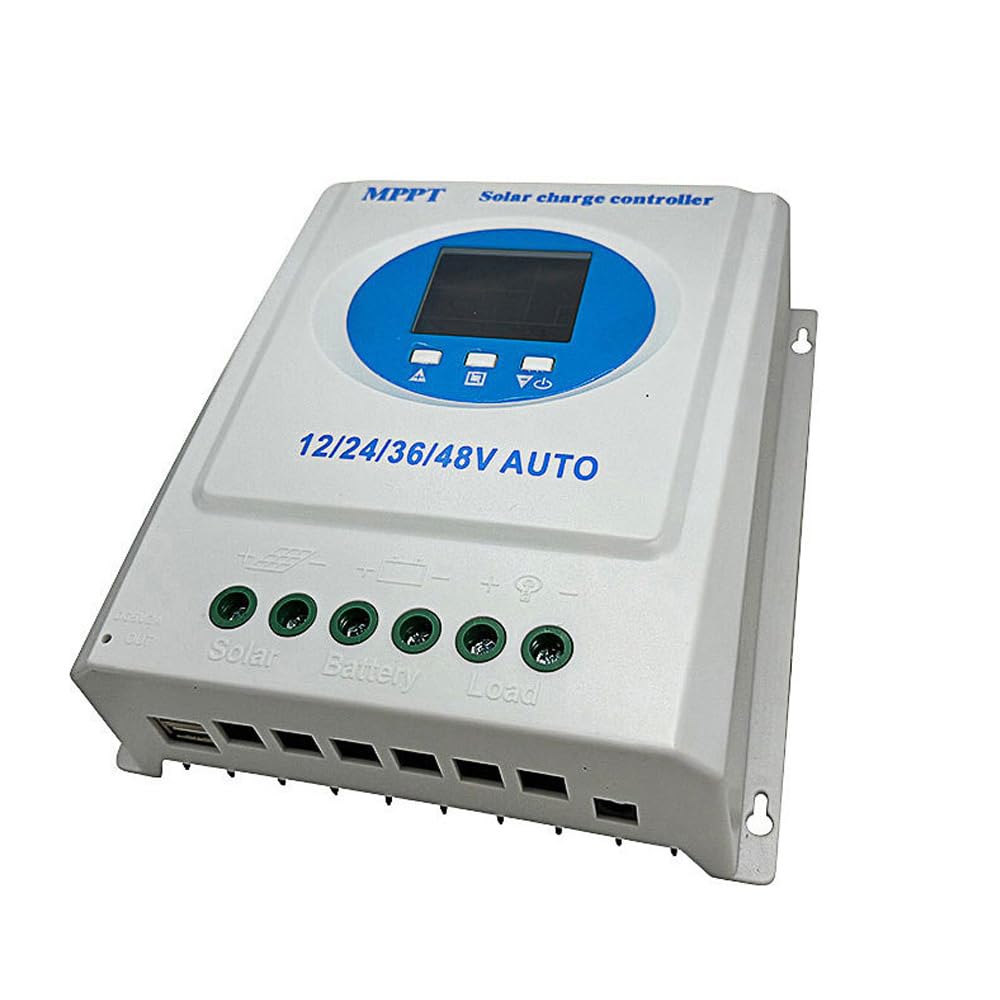 Controlador de carga solar MPPT 150A 12V 24V 36V 48V Controlador de carga de adaptación automática con Blacklight LCD Regulador inteligente para la batería de litio de plomo Dual (100A)