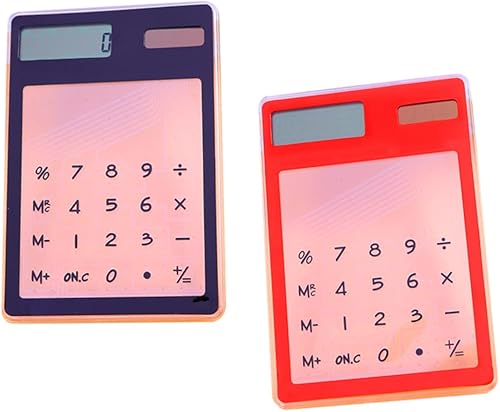STOBOK Calculadora para niños pequeños, 2 unidades, calculadora ultrafina, calculadora simple, calculadora táctil transparente, pantalla táctil,