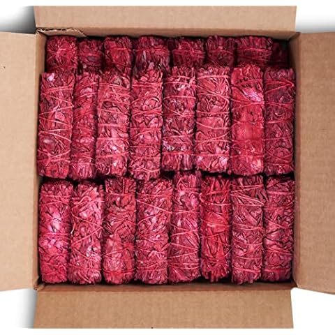 Dragon's Blood Sage Smudge Sticks for Cleansing House, Meditation, Yoga, Negative Energy Cleanse | 4 Inch Dragon Blood Sage Bundles (50) Cover