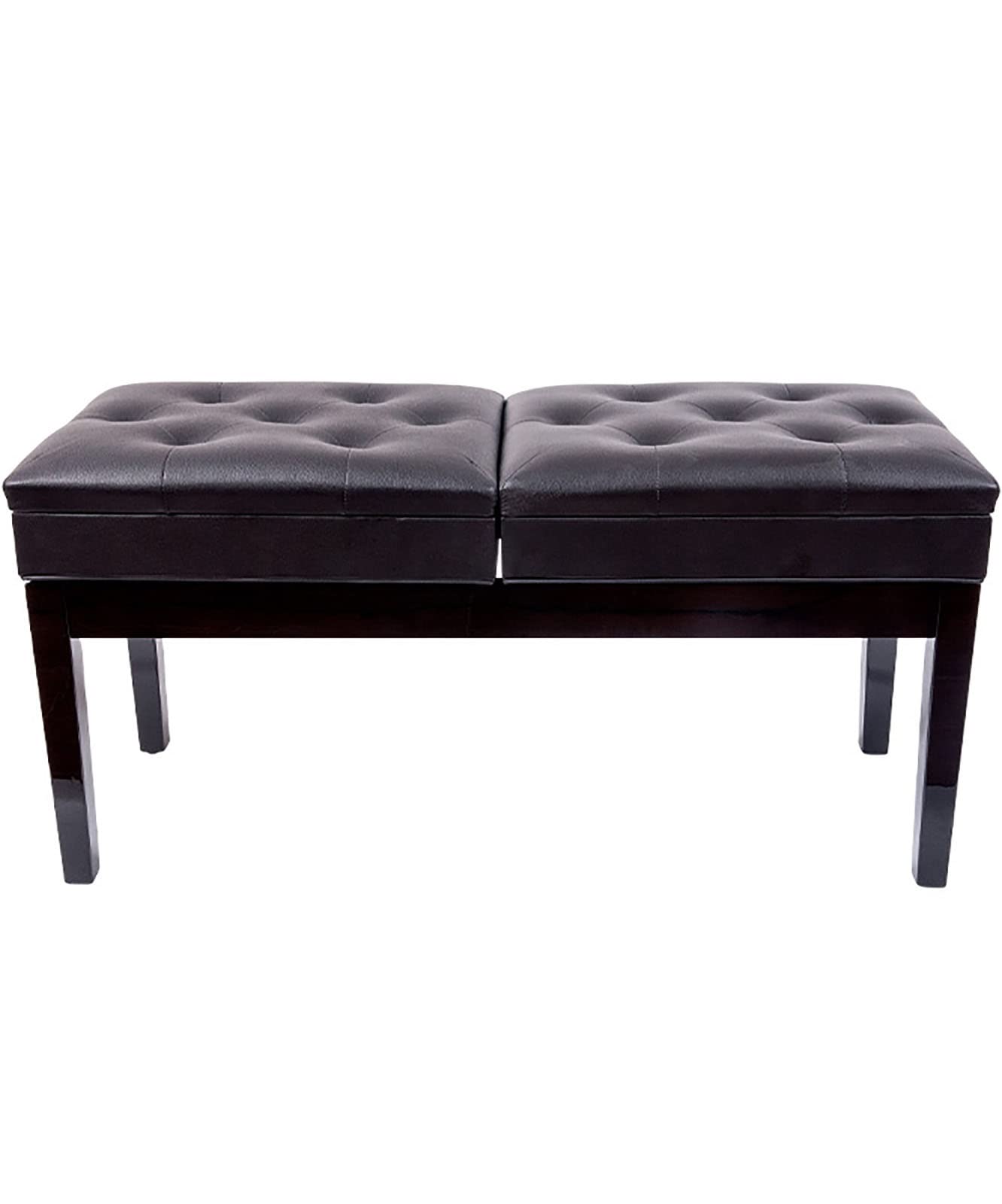 Banc de piano réglable en bois et cuir PU pour musiciens et coiffeuse à la maison Taille duo Tabouret de piano ou tabouret de coiffeuse 100 x 39 x 48 cm