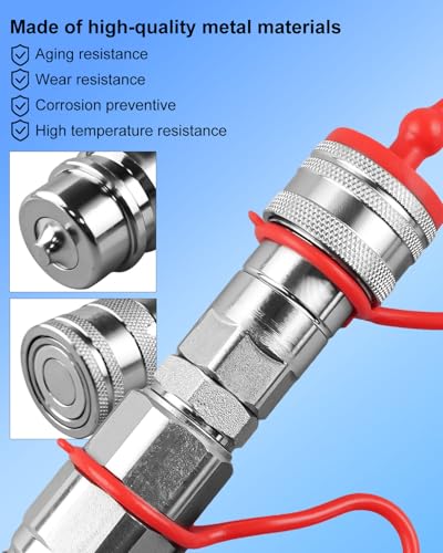 Image of 1 /2 inch Flat Face ISO 16028 Hydraulic Quick Connect Couplers Connects ISO 16028 Flat Face Connector and ISO 5675 Coupler