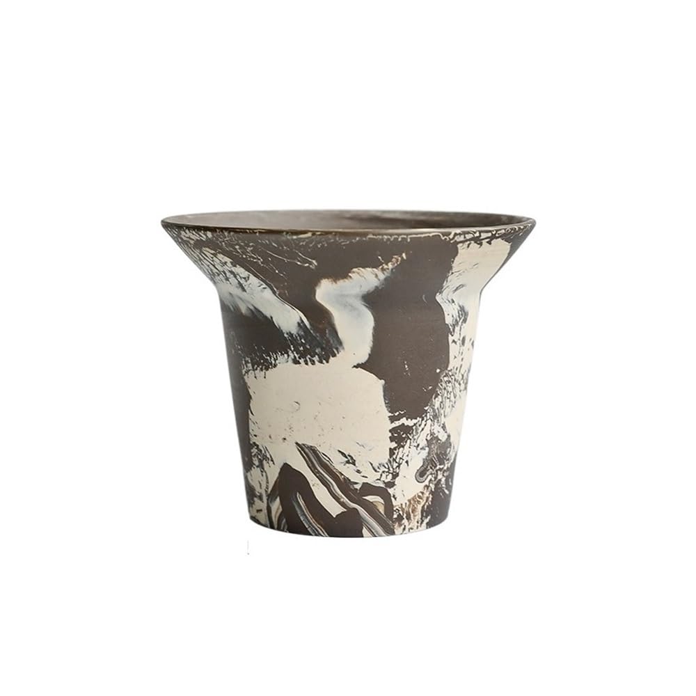 Z4T8M2K6G5 Indoor Plant Pots 15 * 12cm Plant Pots, Flower Outdoor Indoor, Planters with Drainage Holes Garden Planters(Black)