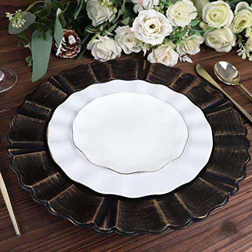 Set de 6 platos cargadores redondos negros 13 pulg miniatura 2