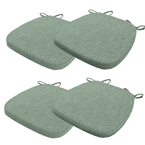 Aselbia Lot de 4 Coussins de Chaise 40 x 38 x 3 CM,avec Sangles,Coussin de siège détachable antidérapant，Idéal pour la décoration de la Cuisine et du...