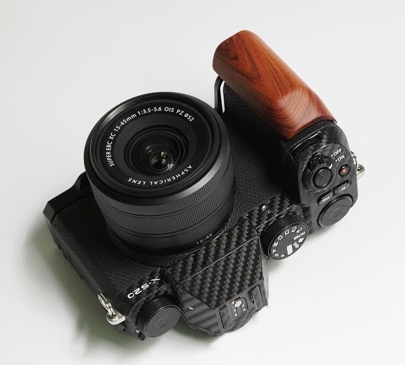 Handmade Wood Hand Grip Holder Handle for X-S20 XS20 Camera with Alloy Baseplate (Desert Iron(Black Alloy Base))