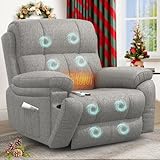 YONISEE Lift Chair Recliners for Elderly, Recliner Chair with Massage & Heat, Extended Footrest, Oversized Recliners Armchair Lounge Sofa with Type C+USB Ports, Hidden Drink Holders, Dual Side Pockets