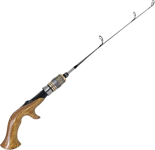 Fiblink 2-Piece Portable Travel Ice Fishing Rod 23 Inches Light Power Spinning/Casting Ice Pole