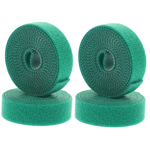 iplusmile 4 個 植物ガーデンテープ ガーデンラタン固定テープ ツリータイをサポート つるの木固定ロープ ワイヤーテープ 植物用コケ柱 低木つるテープ 花つるネクタイ ナイロン Green