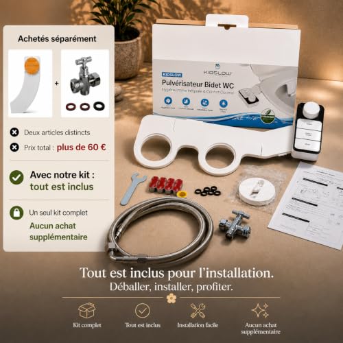 Kit WC japonais double buse sans électricité KIDSLOW
