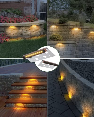 8-Pack 7 Inch Led Hardscape Lighting, Paver Lights Retaining Wall Lights, Ip68 Waterproof, Low Voltage 12-36V Ac/Dc Landscape Lighting Outdoor Step Lights, 2700K Warm White, 40,000 Hours Lifespan #TOP1