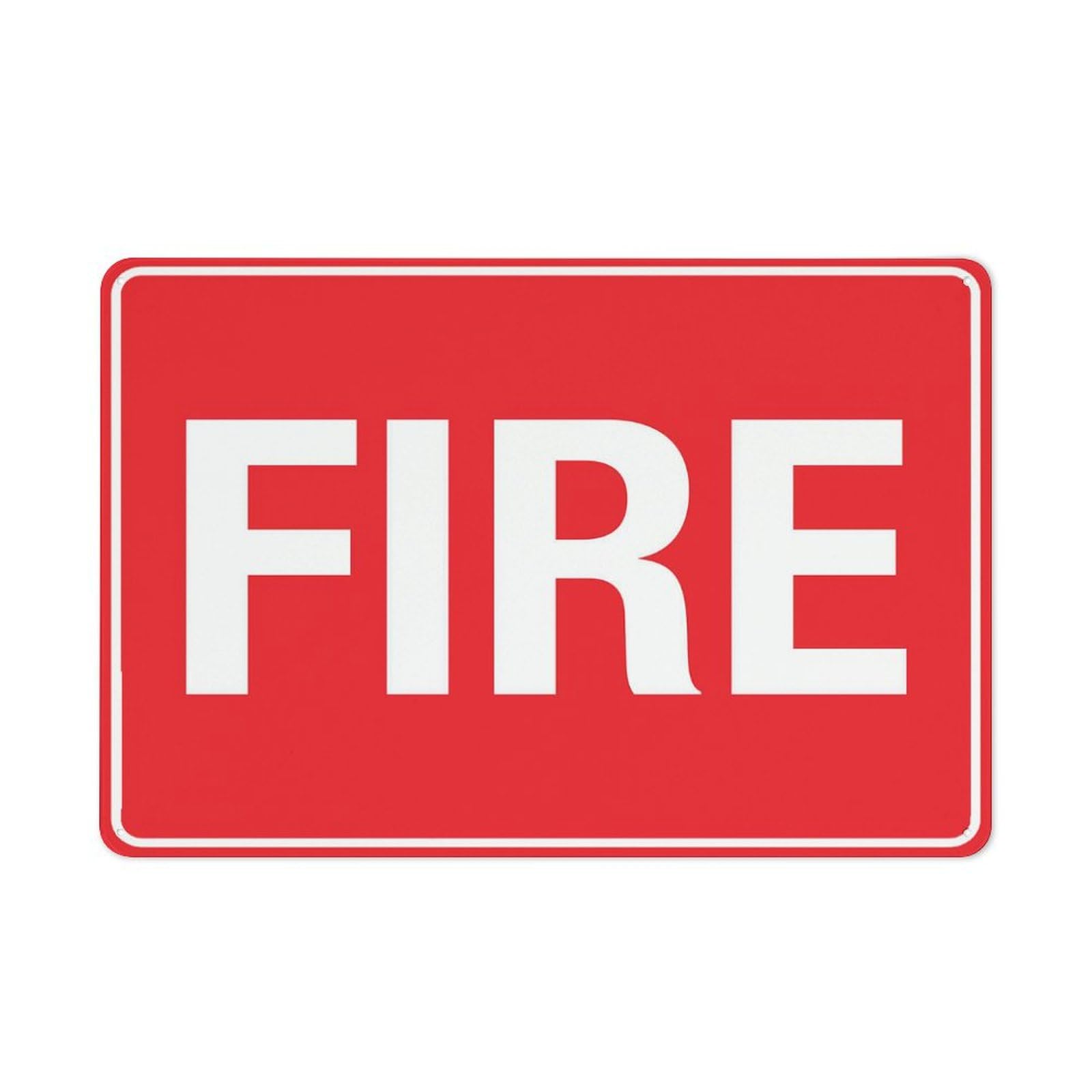 Fire Sign, 8x12 Inch UV-Ink Printed Aluminum Outdoor Sign for House & Business
