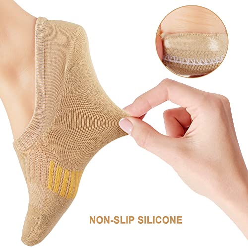 Image of Gonii Womens No Show Socks Athletic Ankle Socks Cushioned Running Low Cut | Breathable fabric, Reinforced toe heel, Thick sole pad, Anti-slip heel grip, Sweat-wicking, Anti-shrink, Sport & casual wear